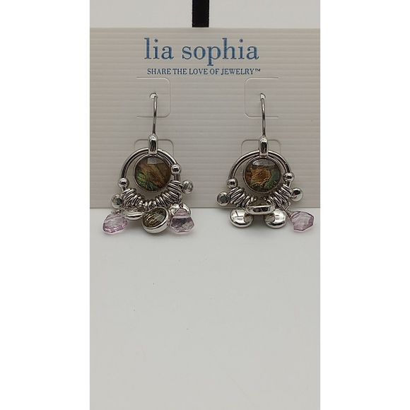 Lia Sophia Genuine Abalone Dangle Earrings - Picture 2 of 5